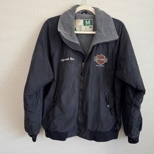 VTG Y2K WearGuard Harley-Davidson Dealer Staff Jacket Black Fleece Lined Mens M